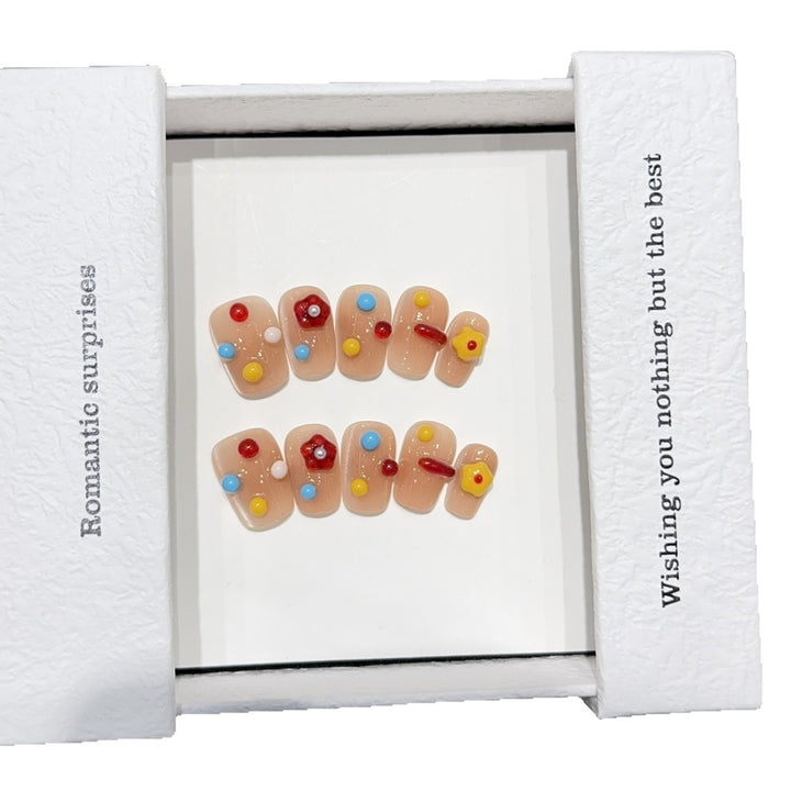 Artificial nails with colorful 3D accents Stornfield