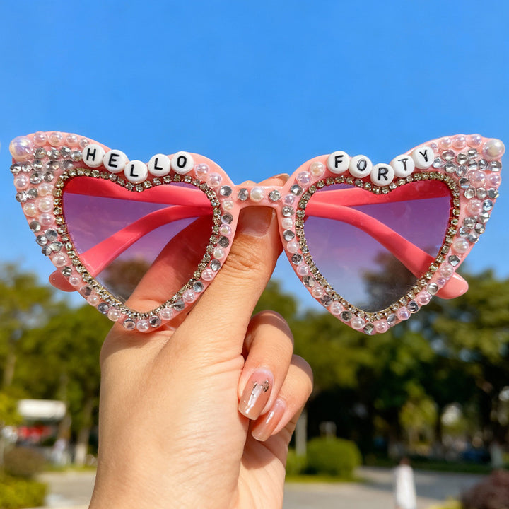 Heart-Shaped Pearl-Embellished Sunglasses Stornfield