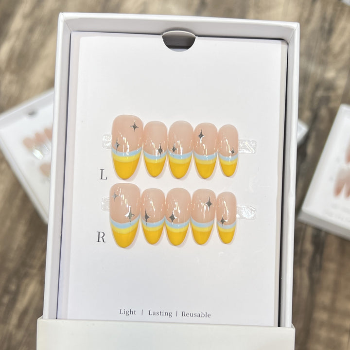 Stylish Press-On Nail Set with Unique Colorful Design Stornfield