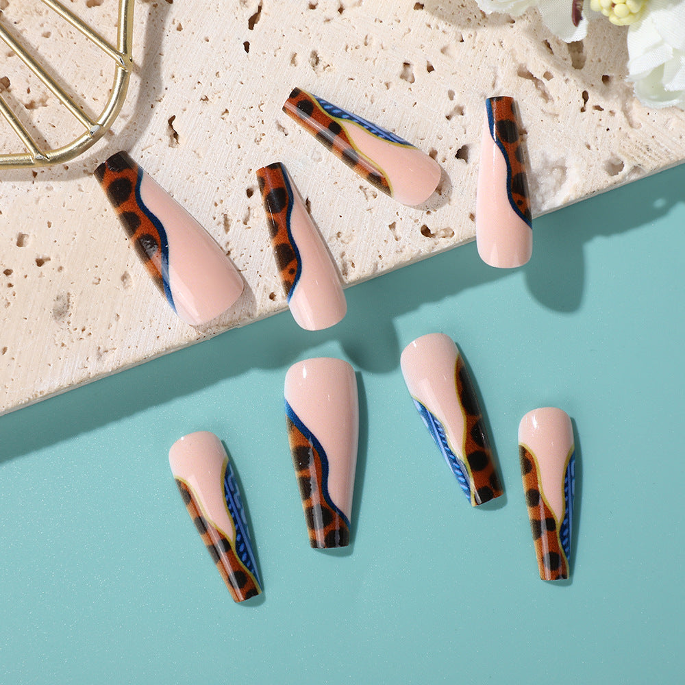 Creative leopard pattern press-on nails Stornfield