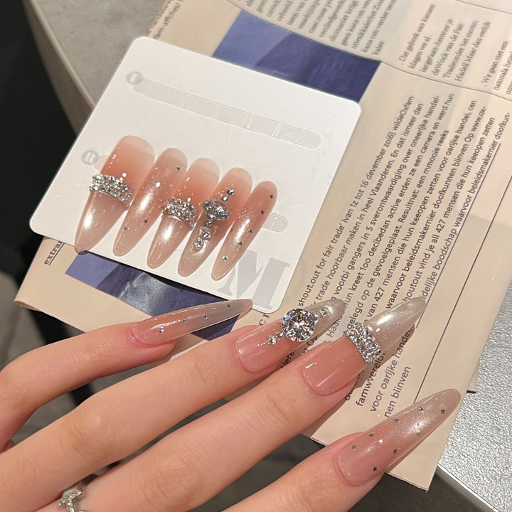 Artistic Stiletto Press-On Nail Set with Charming Patterns Stornfield