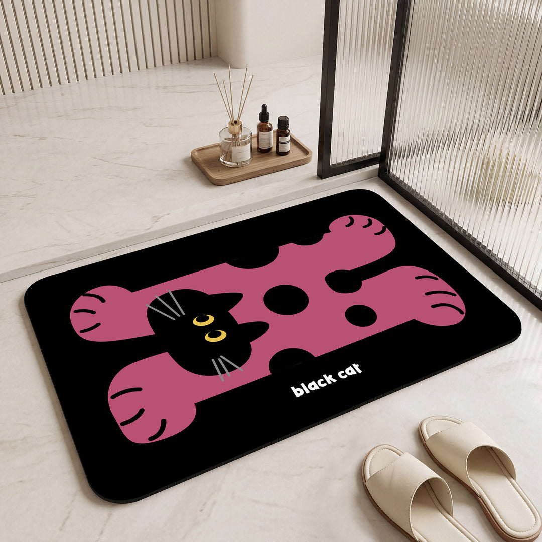 Cartoon-Themed Plush Bath Mat