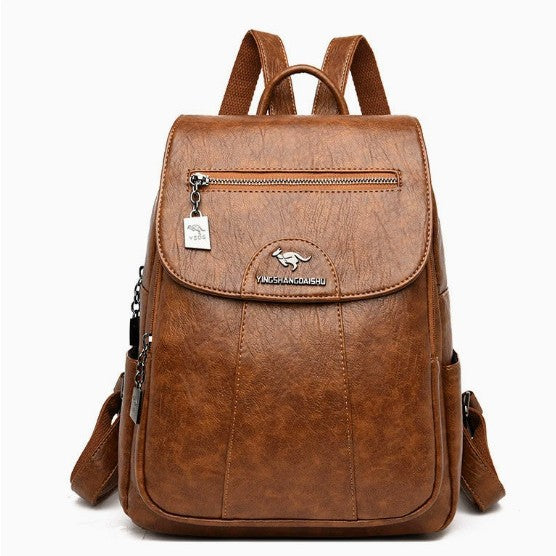 Stylish Multi-Pocket Leather Backpack Stornfield