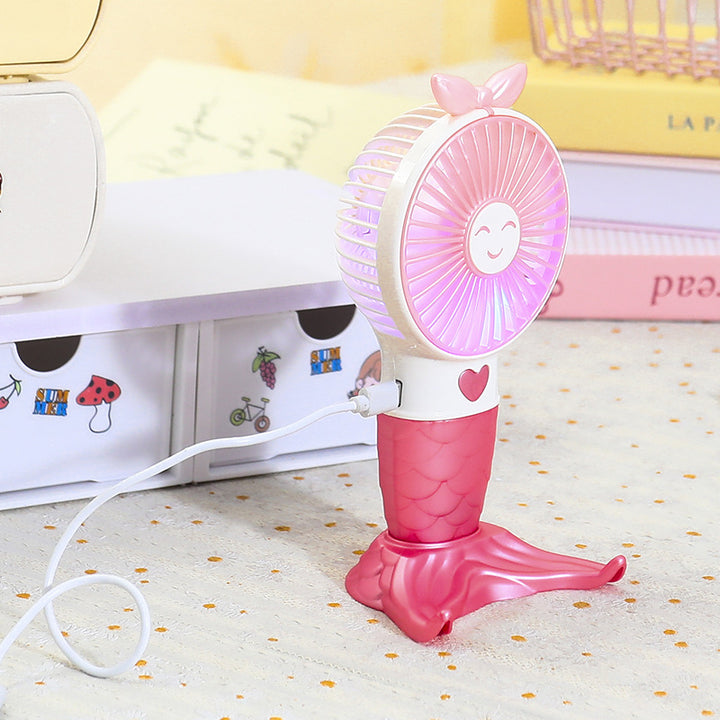 Women Portable Handheld Fan with Mermaid Design Stornfield