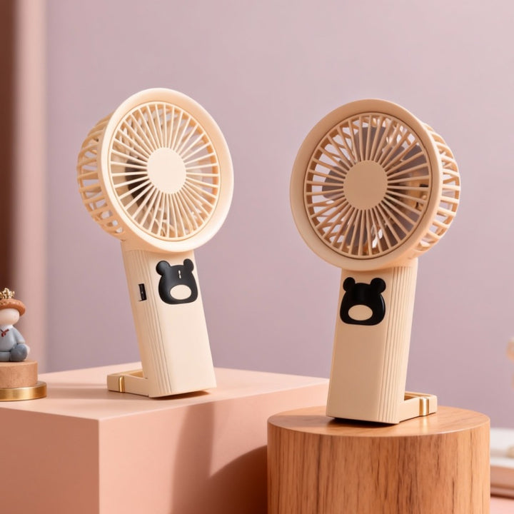 Women Portable Hand Fan with Cute Bear Design Stornfield 1781628530