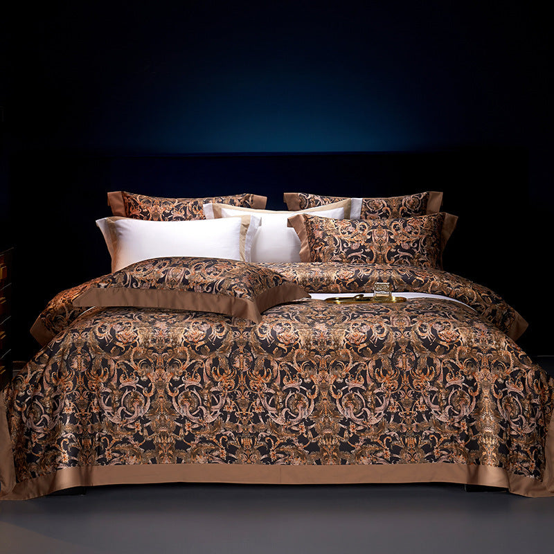 Luxury Paisley Jacquard Sateen Duvet Cover and Pillow Sham Set