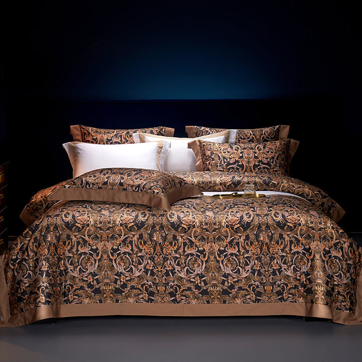 Luxury Paisley Jacquard Sateen Duvet Cover and Pillow Sham Set