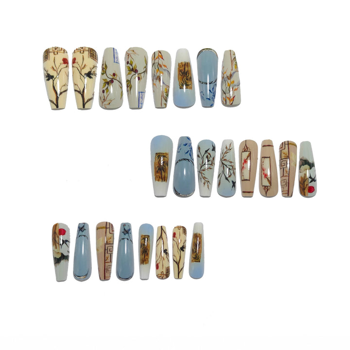 Artificial nails with Elegant Natural Pattern Stornfield