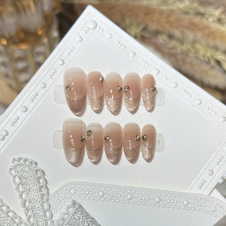 Elegant Glitter-Accent Press-On Nail Set Stornfield