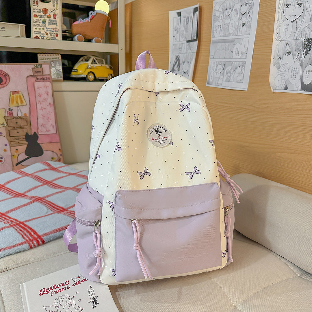 Stylish Bow-Embellished Casual Backpack Stornfield