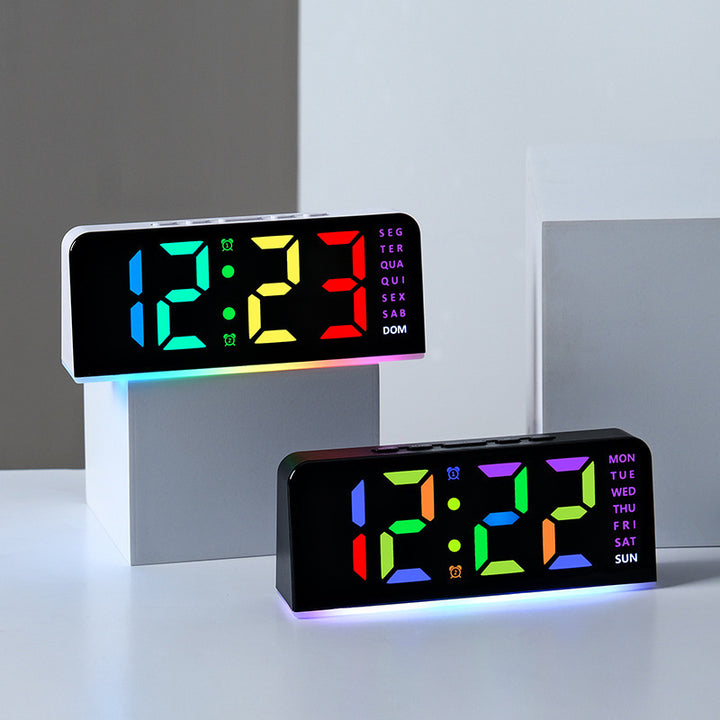 Digital radio alarm clock with color changing display Stornfield