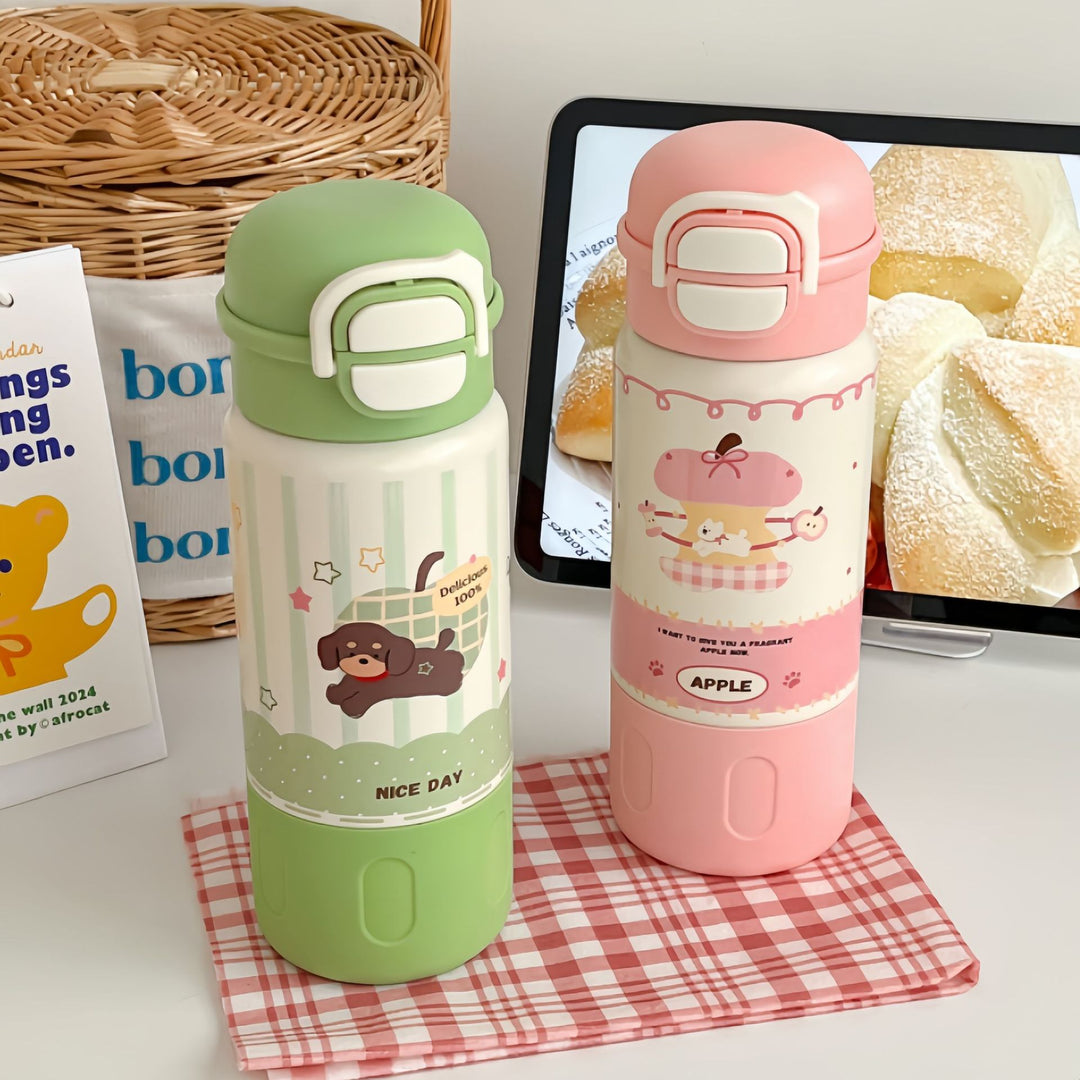 Ladies Insulated Water Bottle with Cheerful Dog Design Stornfield