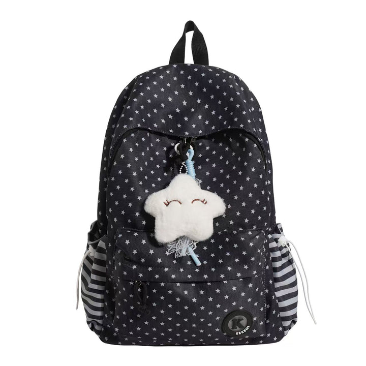 Star-Patterned Plush Backpack Stornfield