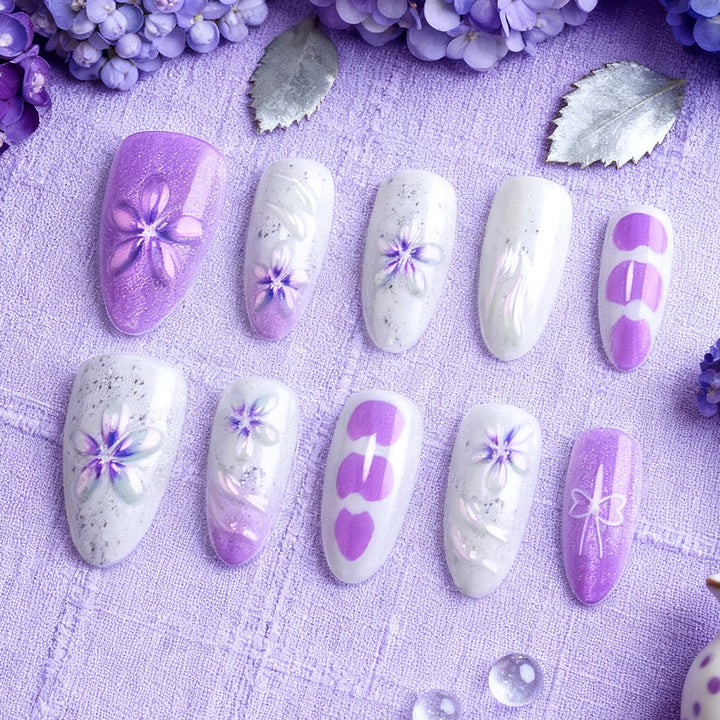 Decorative Floral Press-On Nail Collection Stornfield