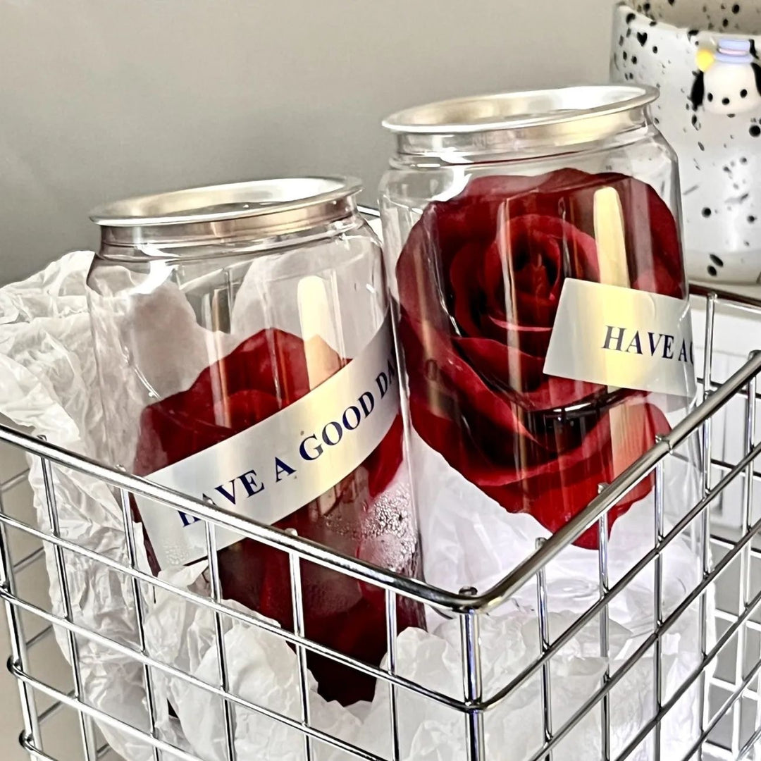 Decorative Roses In Glass Container Stornfield