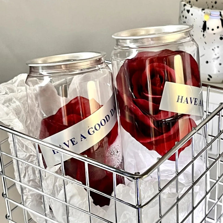 Decorative Roses In Glass Container Stornfield