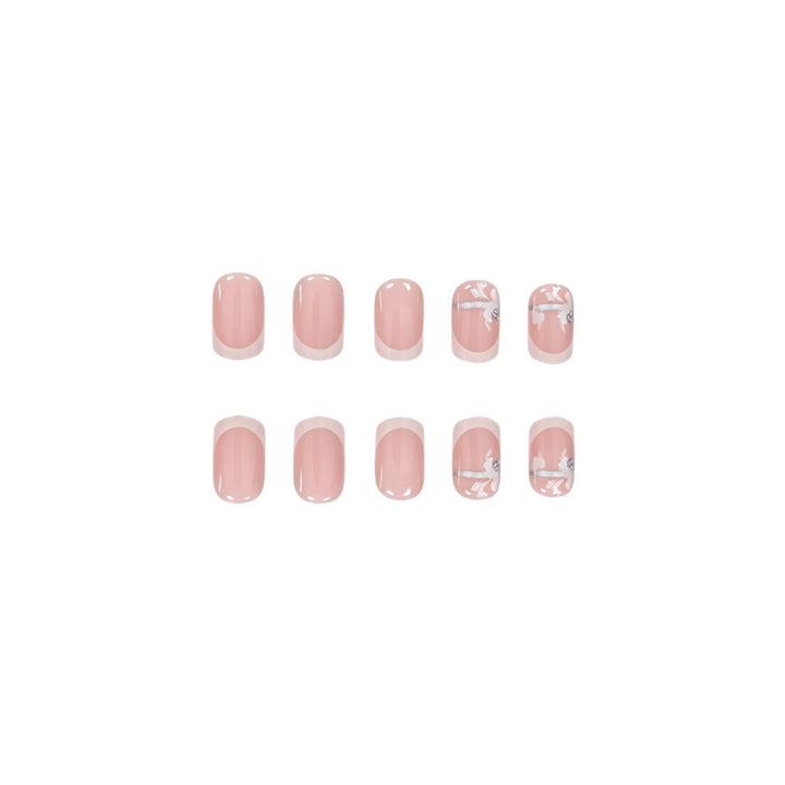 French Tip Floral Nail Art Enhancements Stornfield