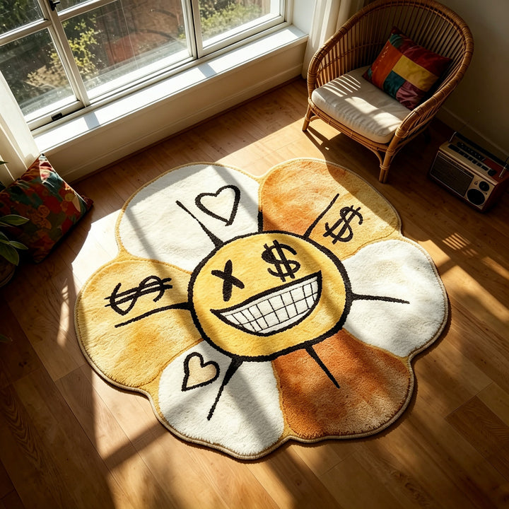 Artistic Flower-Shaped Area Rug