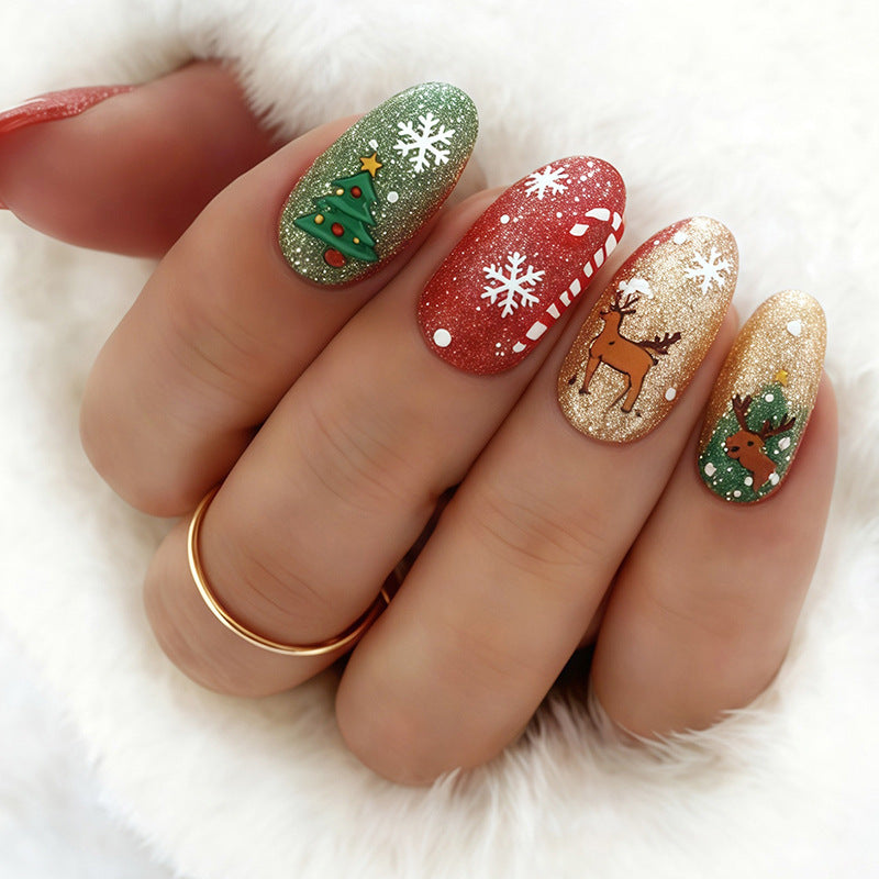 Festive Artificial Nail Set with Winter Motifs Stornfield
