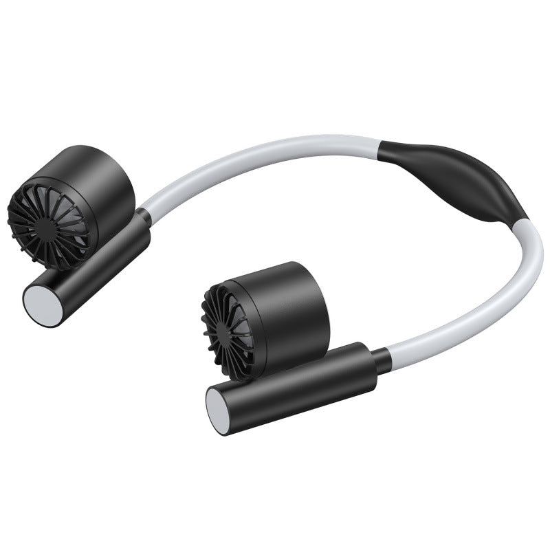 Cooling hands-free dual-head wearable neck fan with adjustable tilt silent brushless motors Stornfield