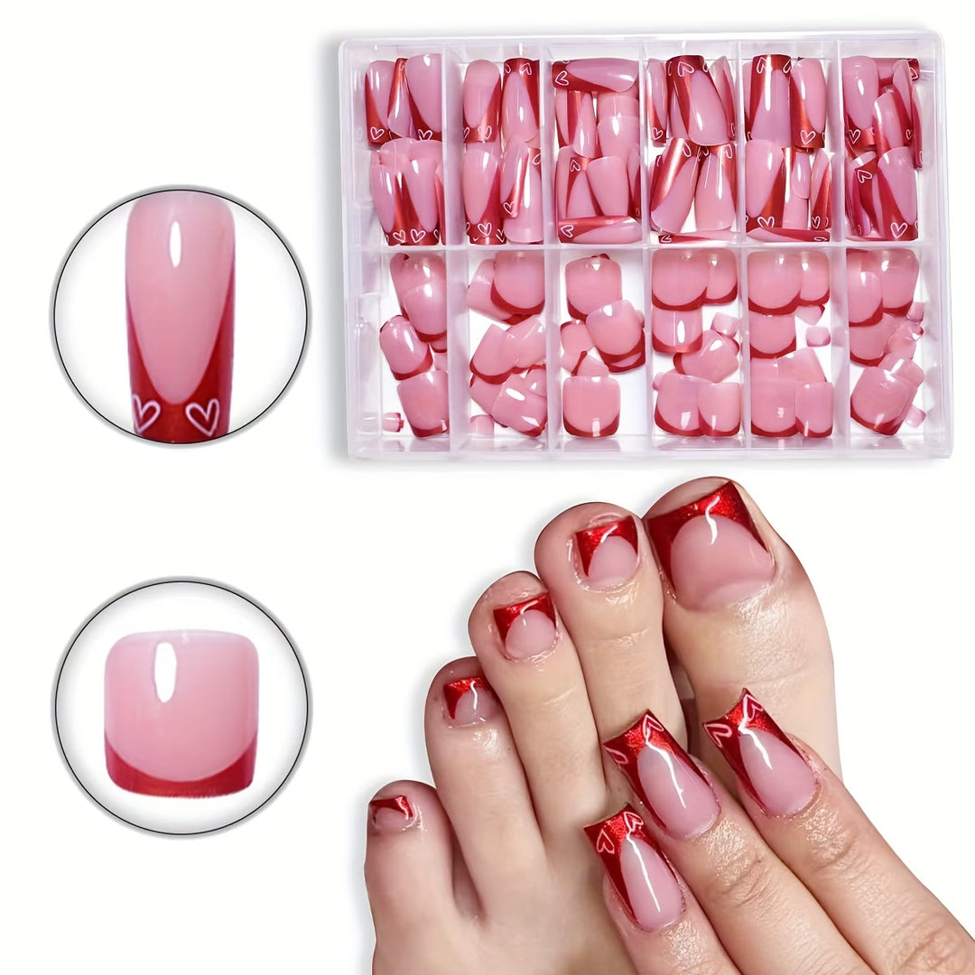Heart-Design Press-On Nail Art Stornfield