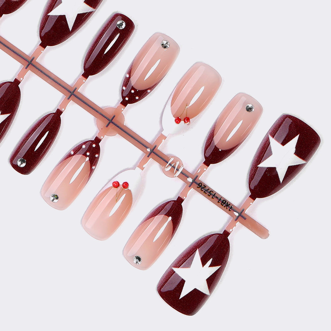 Artificial nail set with star motifs Stornfield