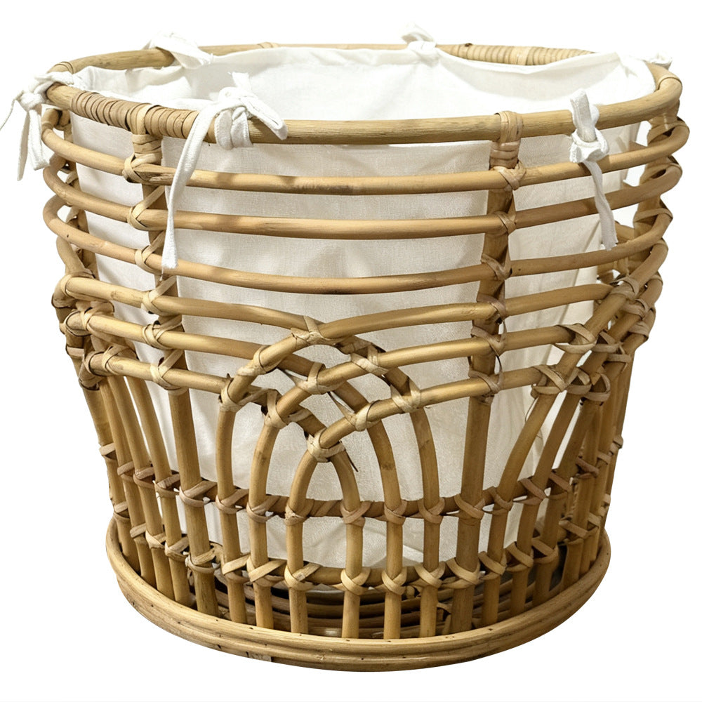 Handcrafted storage basket with fabric insert Stornfield