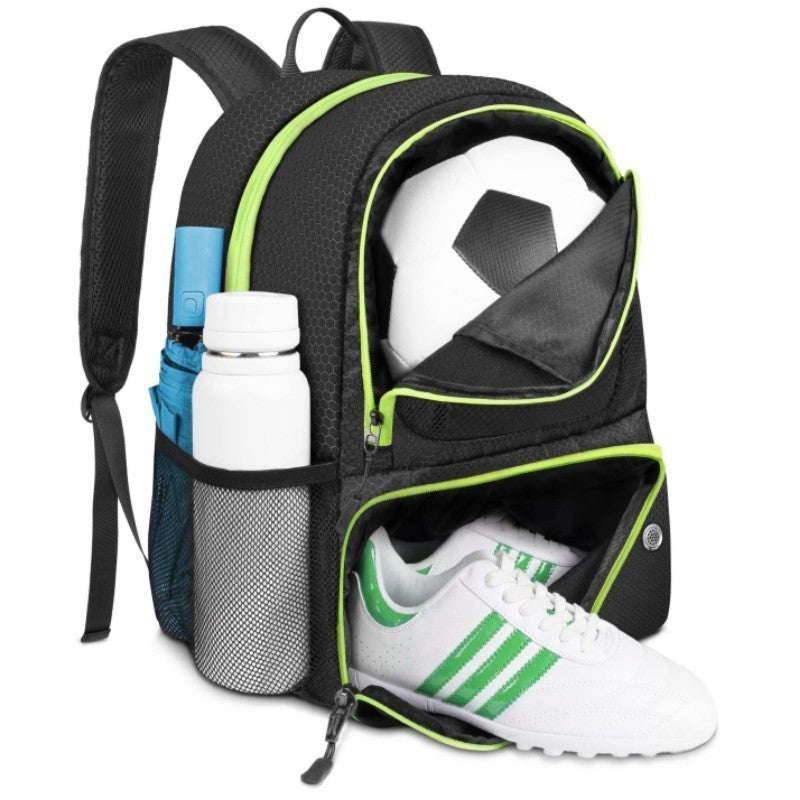 Sporty backpack with compartments for soccer, water bottle, and shoes Stornfield