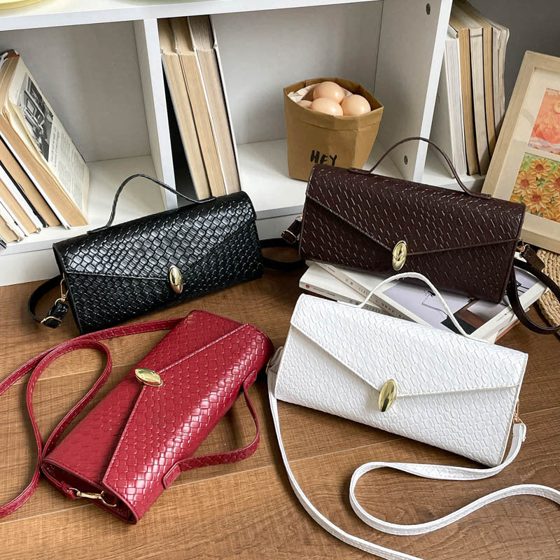 Woven Leather Evening Clutch