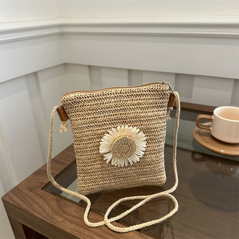 Crochet Floral Crossbody Bag