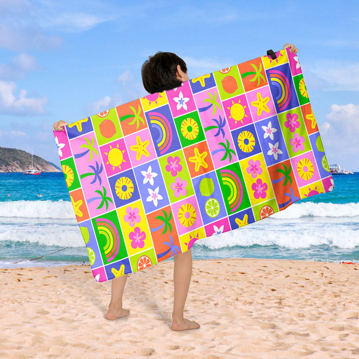 Beach blanket with colorful cupcake design Stornfield