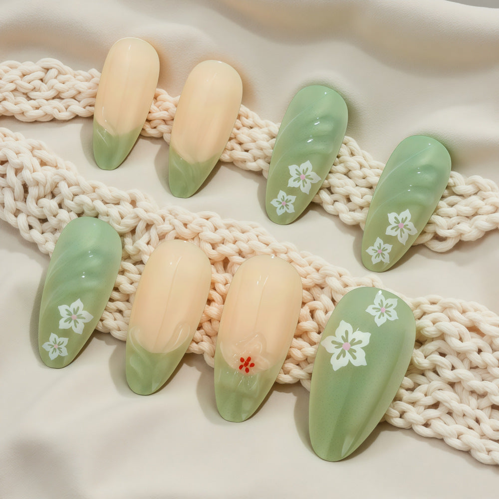Artificial Nails Set with Filigree Flower Patterns Stornfield