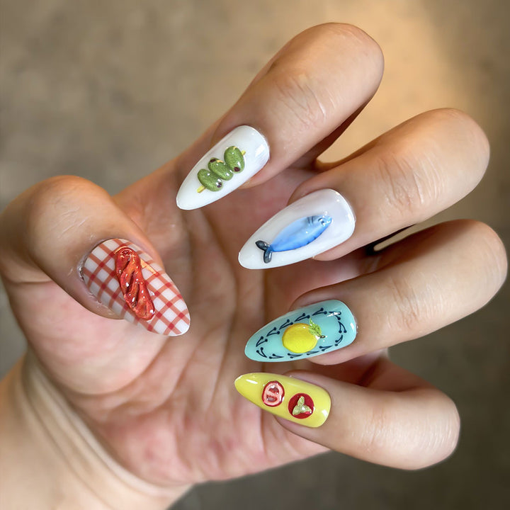 Artistic Ocean-Inspired Press-On Nails Stornfield