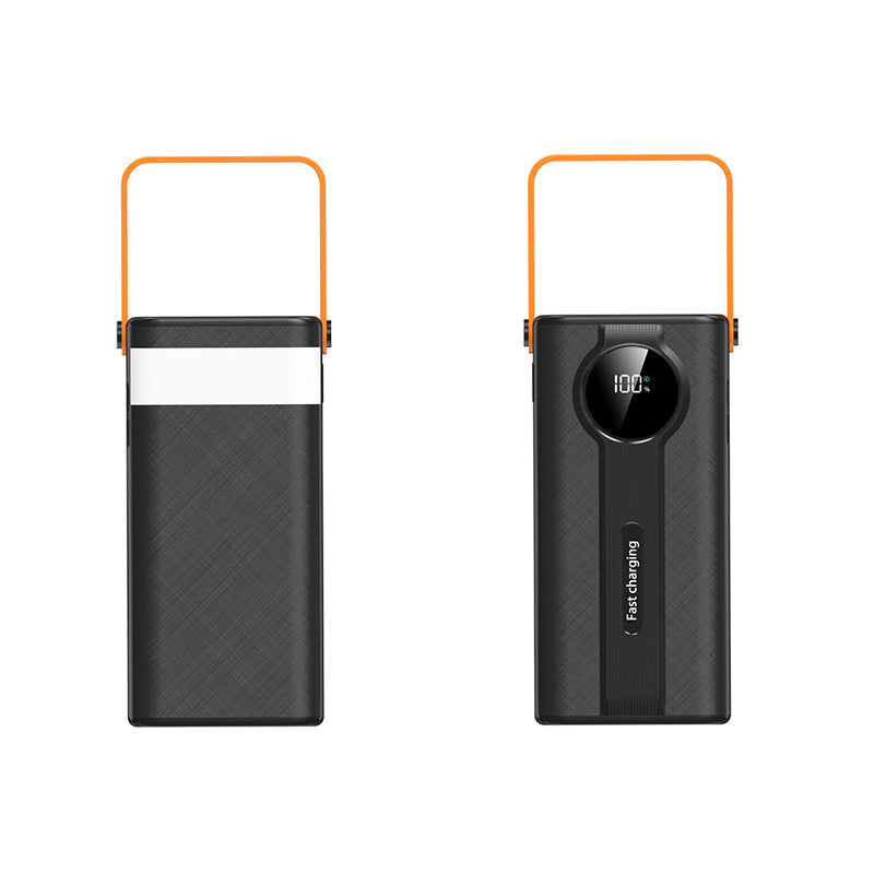 Portable power bank with ergonomic carrying handle and digital charge level indicator Stornfield