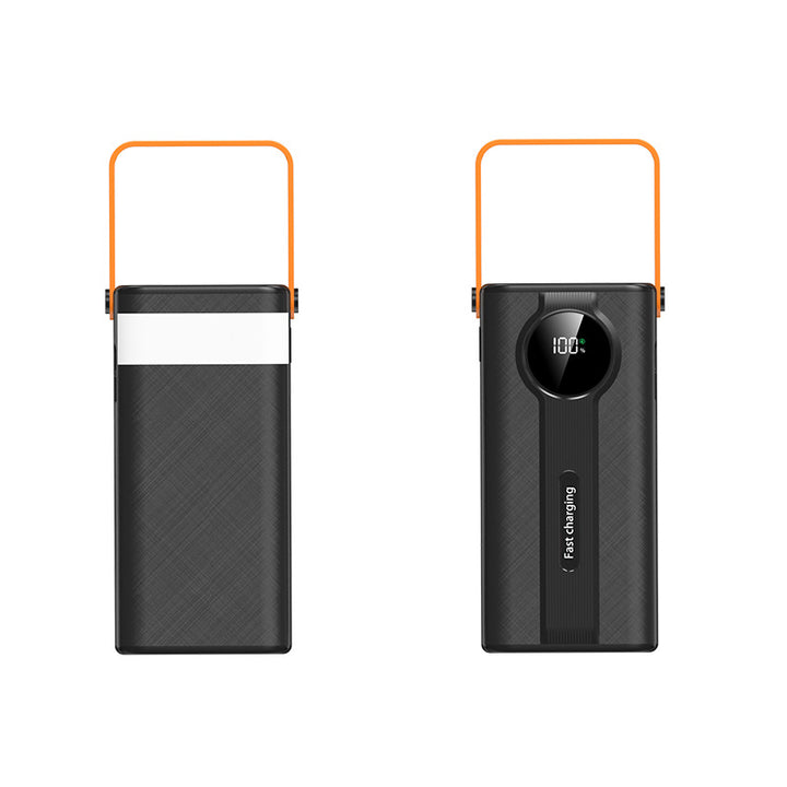 Portable power bank with ergonomic carrying handle and digital charge level indicator Stornfield