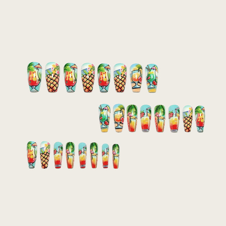 Artificial nails with fruity cocktail design Stornfield