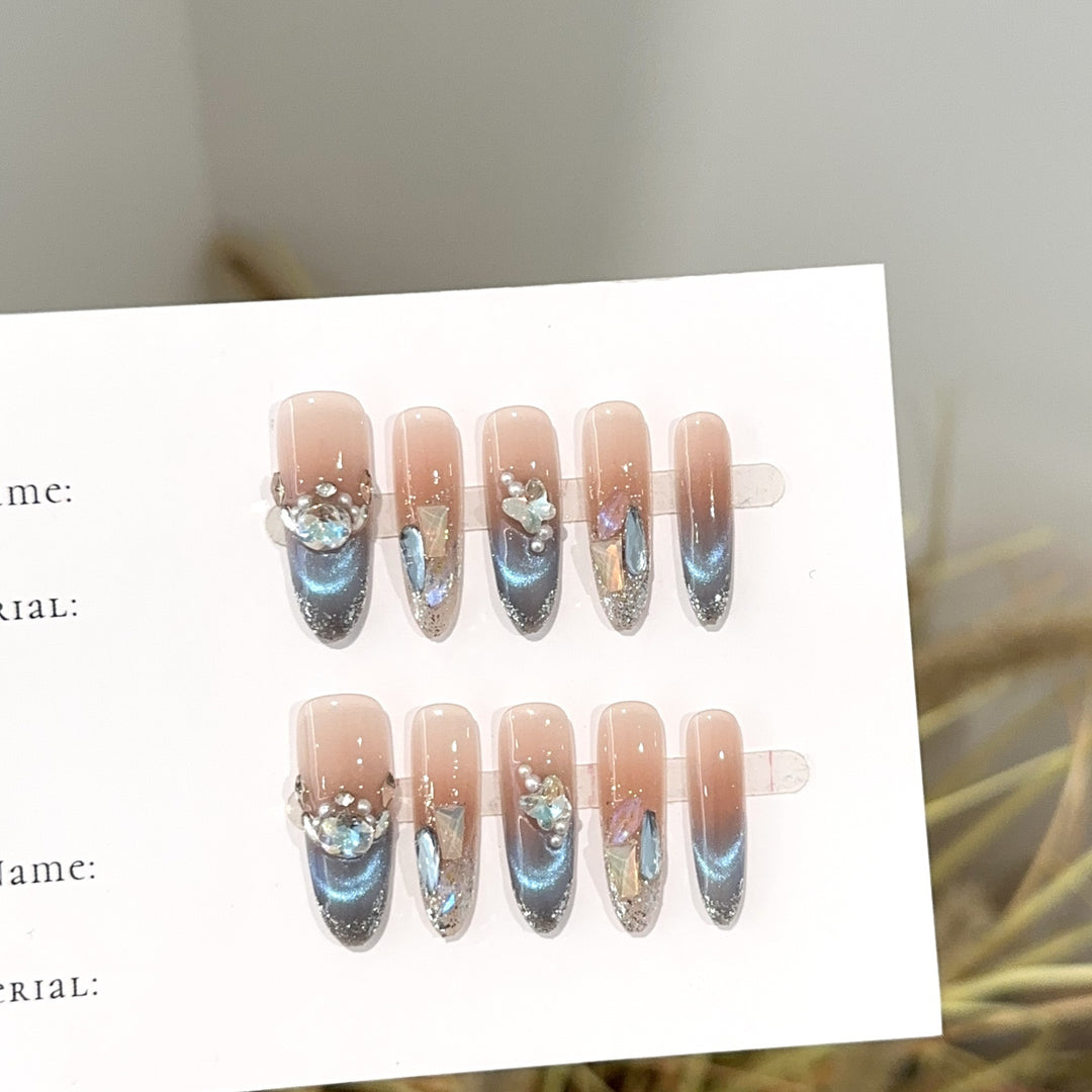 Elegant Ombre Glitter Press-On Nails