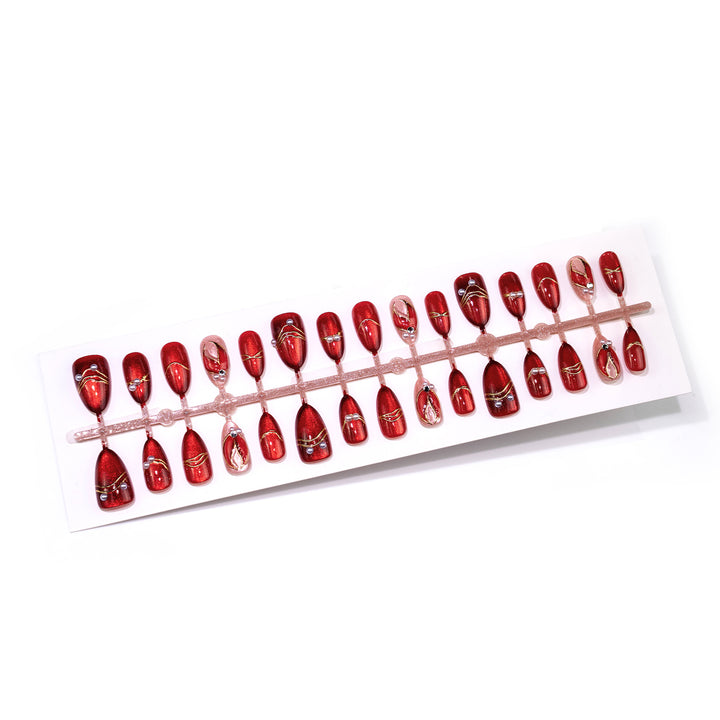 Decorative Press-On Nail Art Set with Pearl Accents Stornfield
