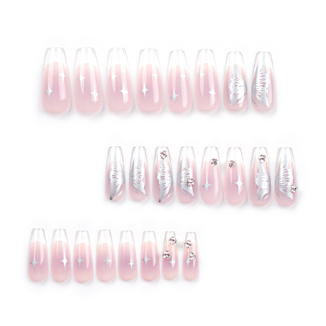 Artistic Nail Extensions with Elegant Floral Design Stornfield