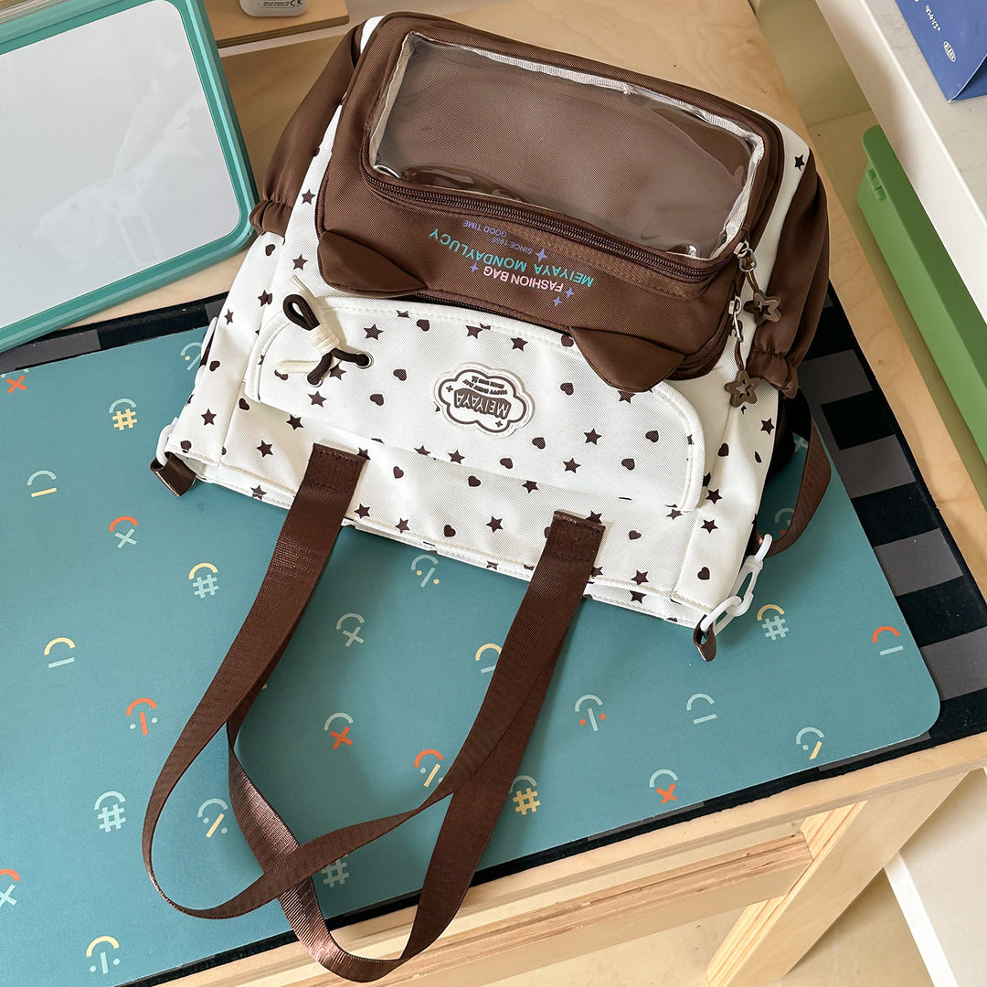 Stylish Water-Resistant Star-Patterned Backpack Stornfield