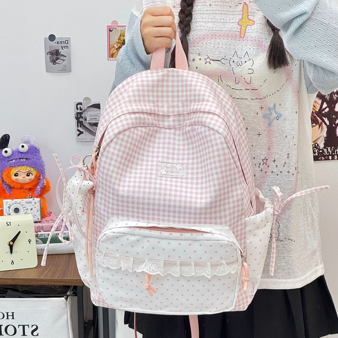Cute Checked Pattern Backpack Stornfield