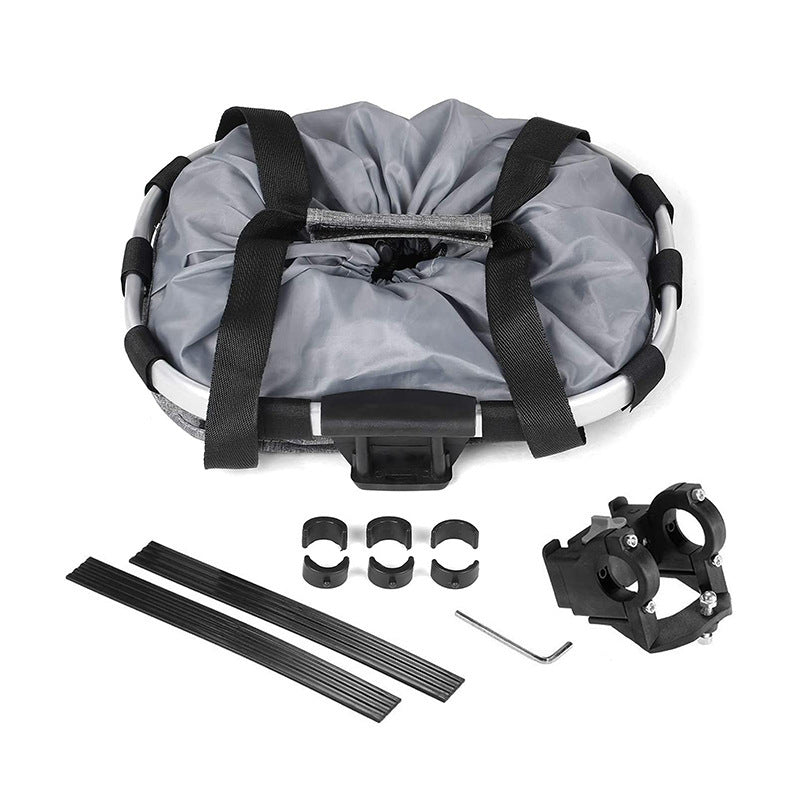 Collapsible Padded Front Bicycle Pet Basket with Safety Leash and Zipper Pocket Stornfield