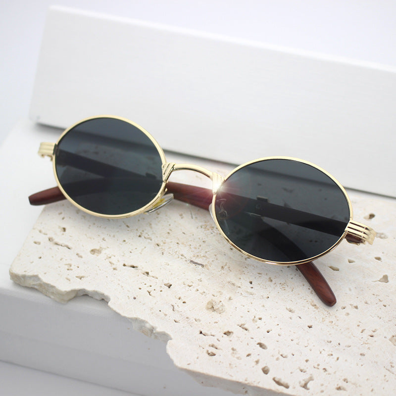 Elegant round sunglasses with high-quality metal frame Stornfield