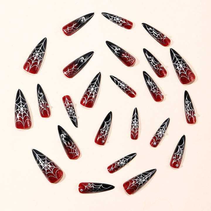 Gothic Spider Web Press-On Nail Extensions Stornfield
