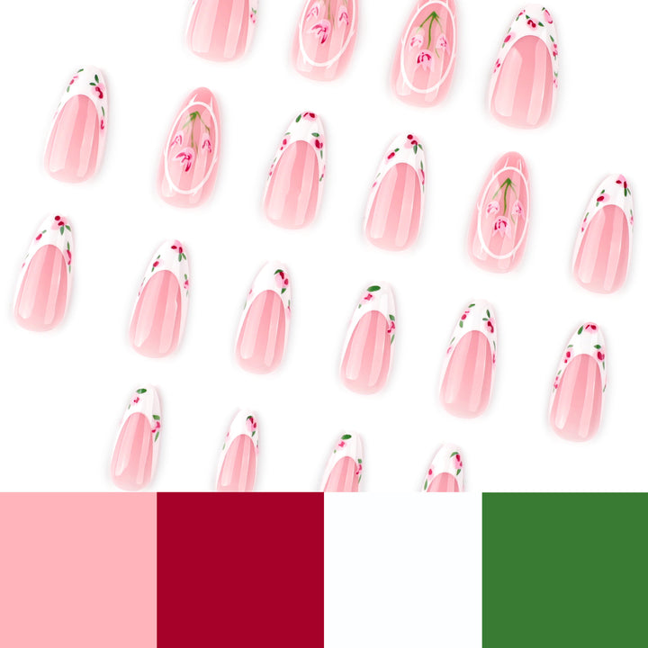 Artful Nail Extensions with Floral Design Stornfield