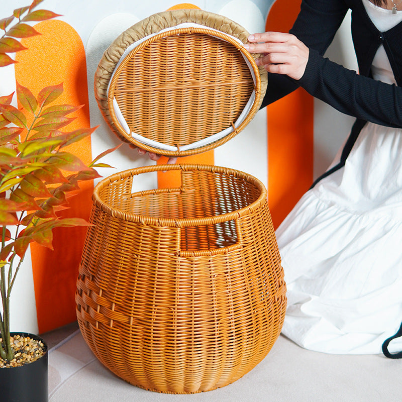 Cozy Rattan Storage Ottoman Stornfield