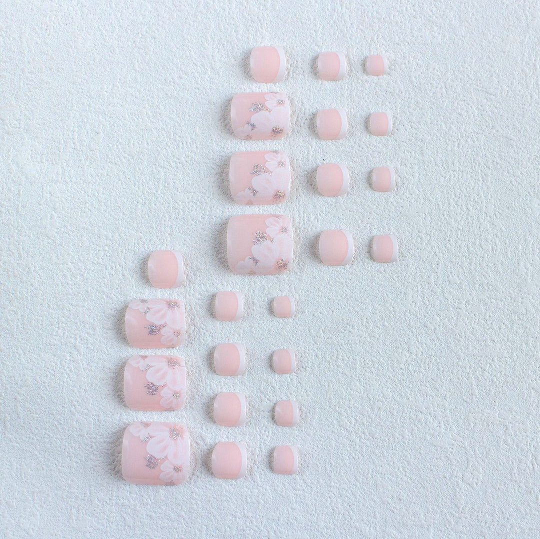 Elegant Floral Toe Nail Art