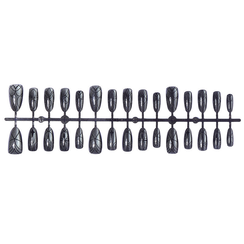 Acrylic nail set with creepy spider design and glitter accents Stornfield