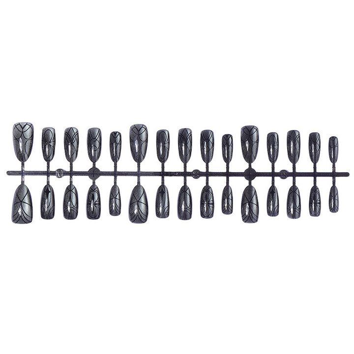 Acrylic nail set with creepy spider design and glitter accents Stornfield