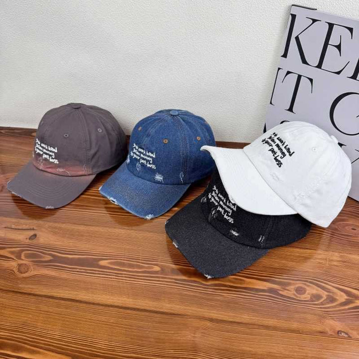 Women's Distressed Denim Statement Cap Stornfield